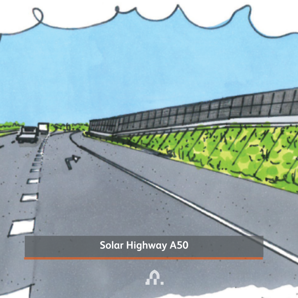 Uniek geluidsscherm vangt iedere lichtstraal langs de Solar Highway
